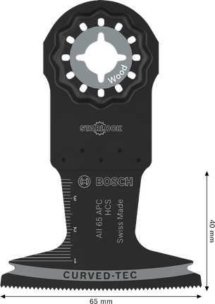 Mata pisau pemotong kayu Bosch AII 65 APC Starlock 65x40mm.